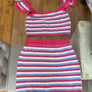 BLUE BLUSH 2 PIECE CROCHET SET medium